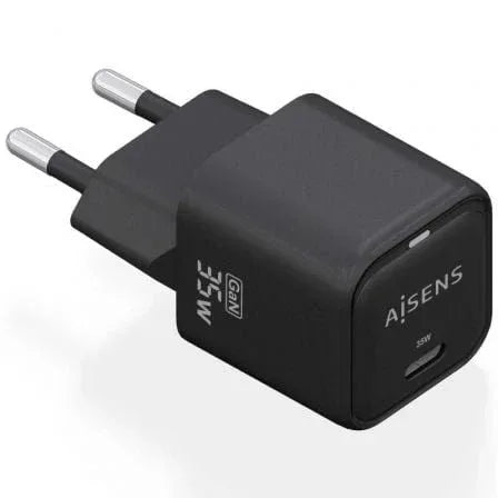 Cargador de Pared GaN Aisens ASCH-35W1P023-BK/ 1xUSB Tipo-C/ 35W - PixelPlaza