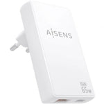 Cargador de Pared GaN Aisens ASCH-65W2P076-W/ 1xUSB Tipo-C/ 1xUSB/ 65W/ Blanco - PixelPlaza