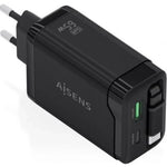 Cargador de Pared GaN Aisens ASCH-65W3P071-BK/ 1xUSB Tipo-C/ 1xUSB/ 65W/ Negro - PixelPlaza
