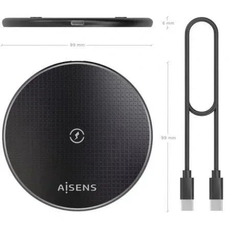 Base de carga Inalámbrica Aisens ASCH-15W1WC058-BK 15W/ Negro - PixelPlaza