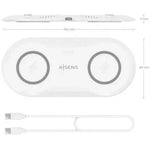 Base de carga Inalámbrica Aisens ASCH-15W2WC059-W/ 15W/ Blanco - PixelPlaza