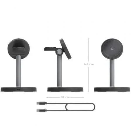 Base de carga Inalámbrica Aisens ASCH-15W3WC066-BK/ 15W/ Negro - PixelPlaza