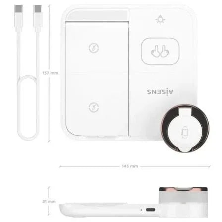 Base de carga Inalámbrica Aisens ASCH-15W4WC061-W/ 15W/ Blanco - PixelPlaza