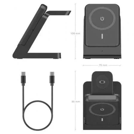 Base de carga Inalámbrica Aisens ASCH-15W4WC064-BK/ 15W/ Negro - PixelPlaza