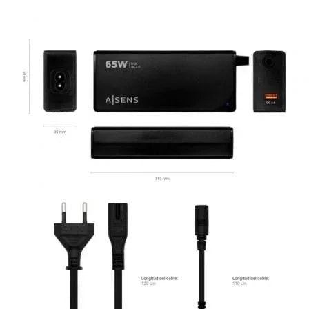 Cargador de Portátil Aisens ASLC-65WAUTO-BK/ 65W/ Automático/ 9 Conectores/ Voltaje 18.5-20V/ 1 USB QC3.0 - PixelPlaza