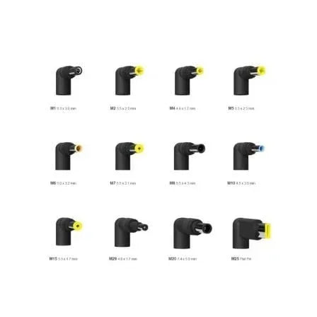 Cargador de Portátil Aisens ASLC-90WAUTO-BK/ 90W/ Automático/ 12 Conectores/ Voltaje 15-20V/ 1 USB QC3.0 - PixelPlaza