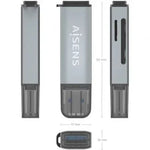 Lector de Tarjetas Externo Aisens ASCR-2A09-GR/ USB 3.1 - PixelPlaza