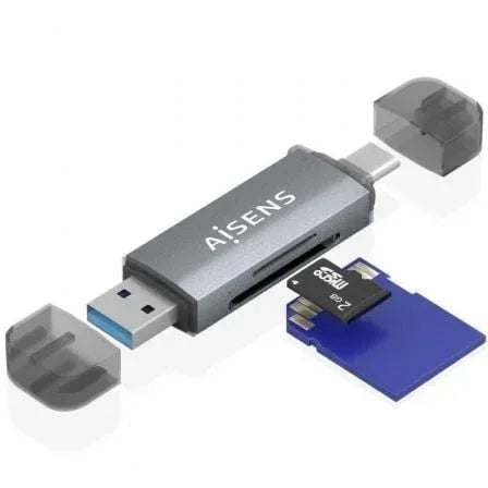 Lector de Tarjetas Externo Aisens ASCR-2AC08-GR/ USB 3.1 - PixelPlaza