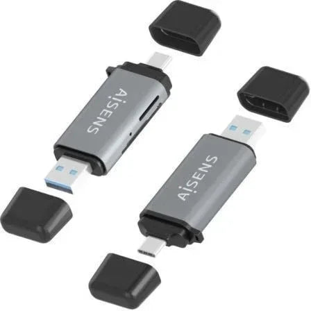 Lector de Tarjetas Externo Aisens ASCR-2AC11-GR/ USB 3.1 - PixelPlaza
