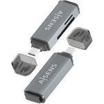 Lector de Tarjetas Externo Aisens ASCR-2A09-GR/ USB 3.1 - PixelPlaza