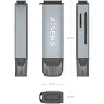 Lector de Tarjetas Externo Aisens ASCR-2A09-GR/ USB 3.1 - PixelPlaza