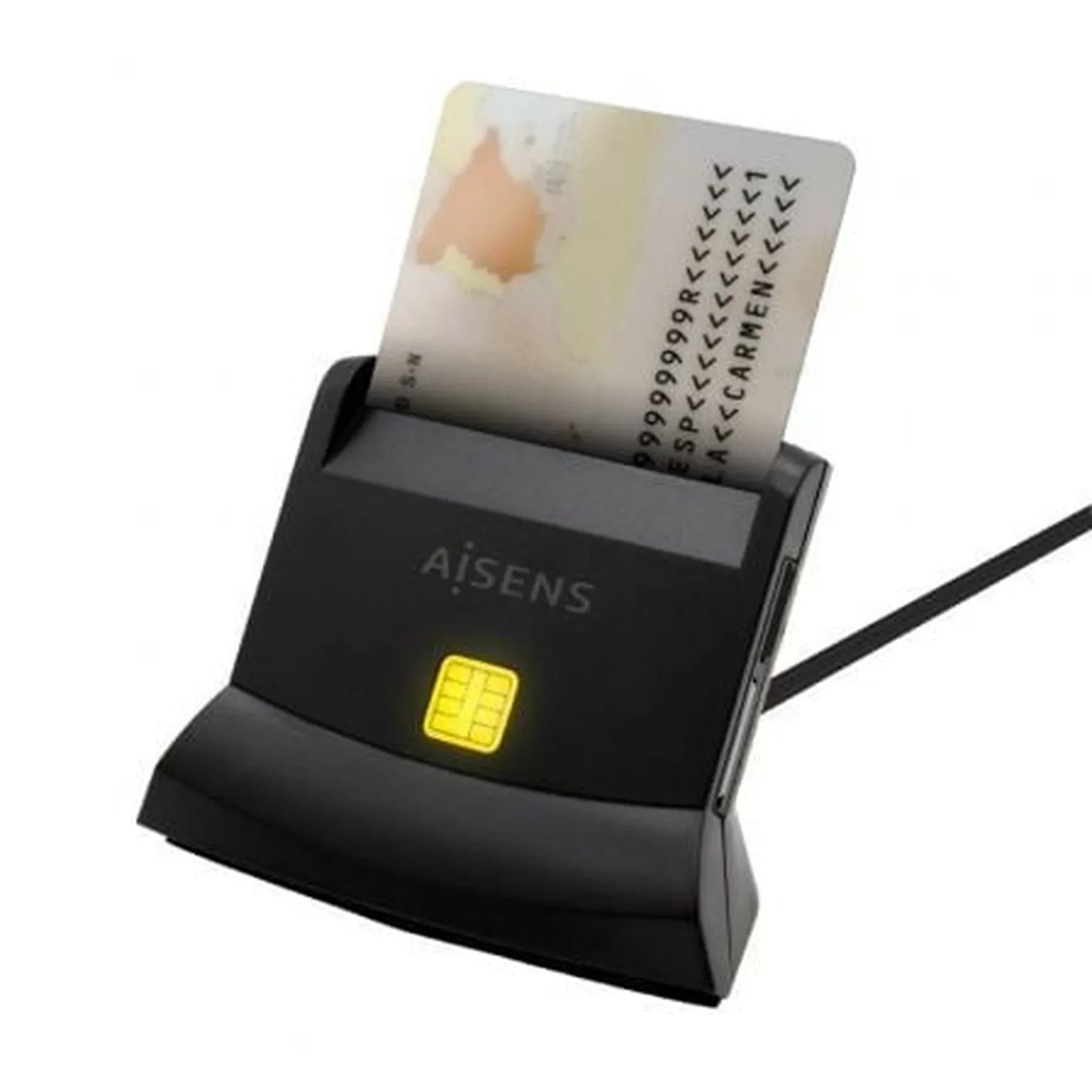 Lector de DNI y Tarjetas Aisens ASCR-SN04CSD-BK/ USB Tipo-C/ Negro - PixelPlaza