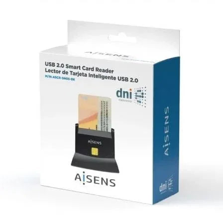 Lector de DNI y Tarjetas Aisens ASCR-SN05-BK/ USB 2.0/ Negro - PixelPlaza