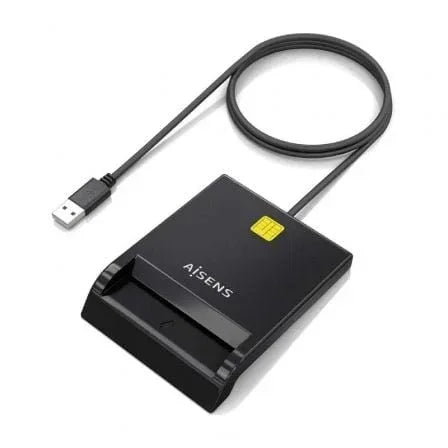 Lector de DNI y Tarjetas Aisens ASCR-SN06-BK/ USB 2.0/ Negro - PixelPlaza