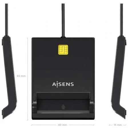 Lector de DNI y Tarjetas Aisens ASCR-SN06-BK/ USB 2.0/ Negro - PixelPlaza
