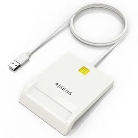 Lector de DNI y Tarjetas Aisens ASCR-SN07-W/ USB 2.0/ Blanco - PixelPlaza