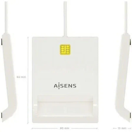 Lector de DNI y Tarjetas Aisens ASCR-SN07-W/ USB 2.0/ Blanco - PixelPlaza