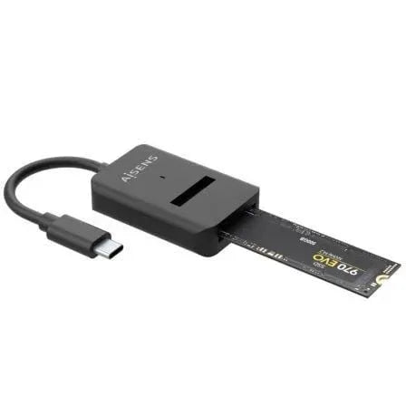 Dock USB Tipo-C para SSD M2 SATA/NVMe Aisens ASUC-M2D011-BK/ Negro - PixelPlaza