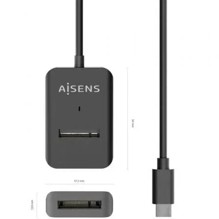 Dock USB Tipo-C para SSD M2 SATA/NVMe Aisens ASUC-M2D011-BK/ Negro - PixelPlaza