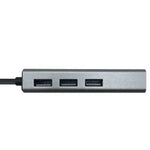 Hub USB 3.0 Aisens A106-0401/ 3xUSB/ 1xRJ45/ Gris - PixelPlaza