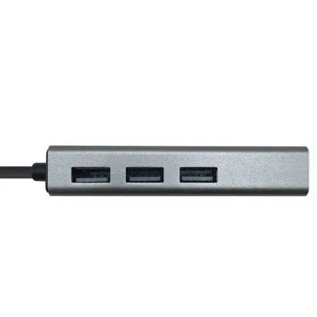 Hub USB 3.0 Aisens A106-0401/ 3xUSB/ 1xRJ45/ Gris - PixelPlaza