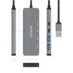 Hub USB 3.2 Aisens A106-0696/ 2xUSB/ 2xUSB Tipo-C/ Gris - PixelPlaza