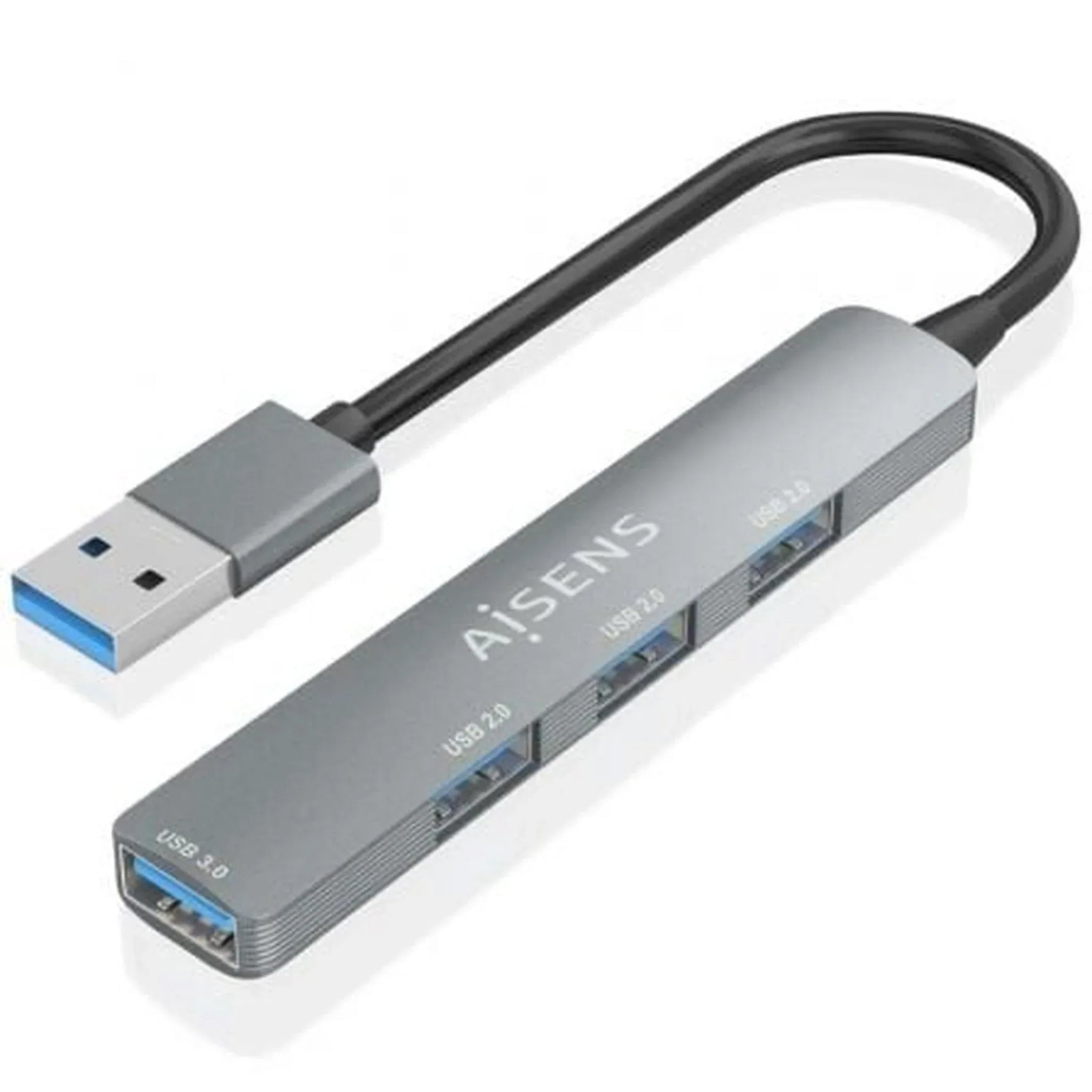 Hub USB 3.0 Aisens A106-0859/ 4xUSB/ Gris - PixelPlaza
