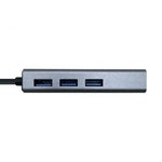 Hub USB Tipo-C Aisens A109-0396/ 3xUSB/ 1xRJ45/ Gris - PixelPlaza