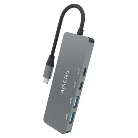 Hub USB Tipo-C Aisens A109-0694/ 2xUSB/ 2xUSB Tipo-C/ Gris - PixelPlaza