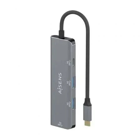 Hub USB Tipo-C Aisens A109-0762/ 3xUSB/ 1xUSB Tipo-C/ Gris - PixelPlaza