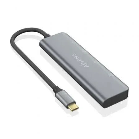 Hub USB Tipo-C Aisens A109-0763/ 2xUSB/ 2xUSB Tipo-C/ Gris - PixelPlaza