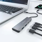 Hub USB Tipo-C Aisens A109-0763/ 2xUSB/ 2xUSB Tipo-C/ Gris - PixelPlaza