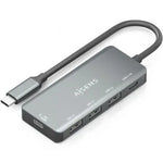 Hub USB Tipo-C Aisens A109-0945/ 3xUSB/ 1xUSB Tipo-C/ 1xUSB Tipo-C PD/ Gris - PixelPlaza