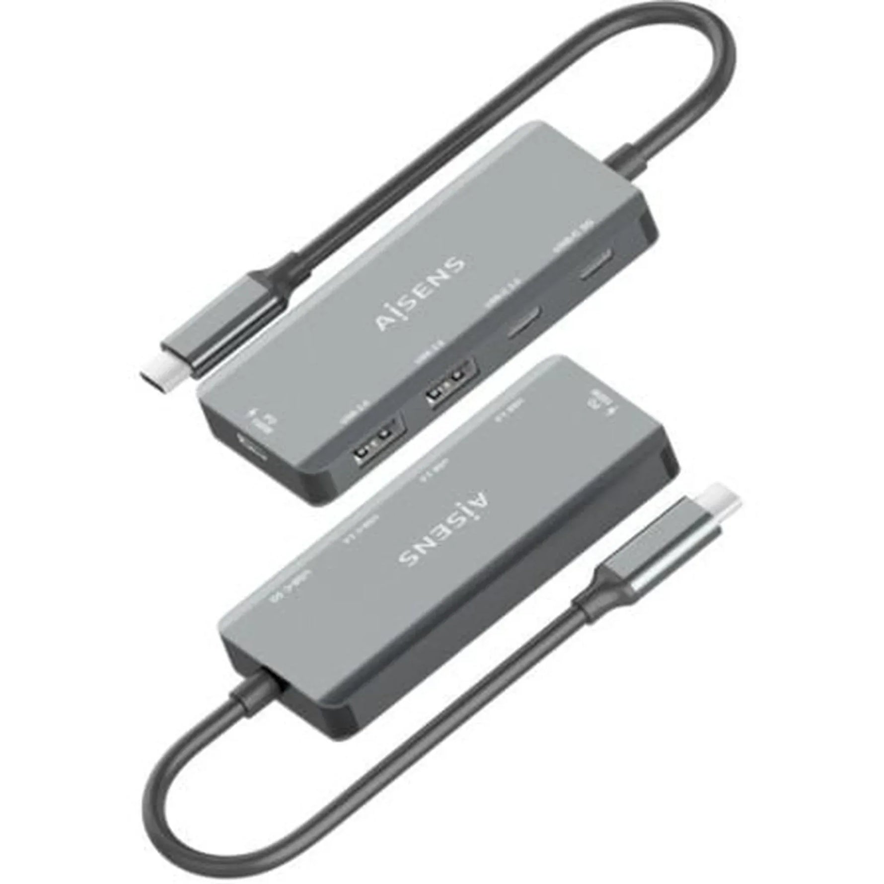 Hub USB Tipo-C Aisens A109-0946/ 2xUSB/ 2xUSB Tipo-C/ 1xUSB Tipo-C PD/ Gris - PixelPlaza