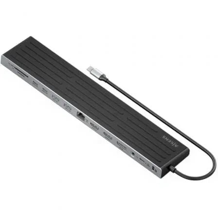 Docking USB Tipo-C Aisens ASUC-13P042-GR/ 2xUSB Tipo-C/ 1xUSB Tipo-C PD/ 2xUSB/ 2xHDMI/ 1xDisplayPort/ 1xLector de Tarjetas/ 1xJack 3.5mm/ 1xRJ45/ Gri - PixelPlaza