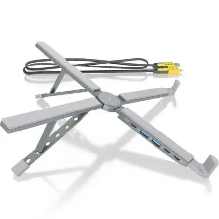 Soporte de Mesa - Docking USB Tipo-C Aisens ASUC-4P021-GR/ 2xUSB/ 1xUSB Tipo-C/ 1xUSB Tipo-C PD/ Gris - PixelPlaza