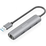 Hub USB Aisens ASUC-4P034-GR/ 3xUSB/ 1xRJ45/ Gris - PixelPlaza