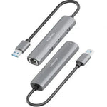 Hub USB Aisens ASUC-4P034-GR/ 3xUSB/ 1xRJ45/ Gris - PixelPlaza