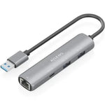 Hub USB Aisens ASUC-4P035-GR/ 1xUSB Tipo-C/ 2xUSB/ 1xRJ45/ Gris - PixelPlaza