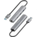 Hub USB Aisens ASUC-4P035-GR/ 1xUSB Tipo-C/ 2xUSB/ 1xRJ45/ Gris - PixelPlaza