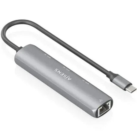 Hub USB Tipo-C Aisens ASUC-4P038-GR/ 3xUSB/ 1xRJ45/ Gris - PixelPlaza