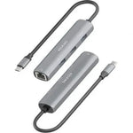 Hub USB Tipo-C Aisens ASUC-4P038-GR/ 3xUSB/ 1xRJ45/ Gris - PixelPlaza