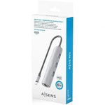 Hub USB Tipo-C Aisens ASUC-4P038-GR/ 3xUSB/ 1xRJ45/ Gris - PixelPlaza
