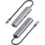 Hub USB Tipo-C Aisens ASUC-4P038-GR/ 1xUSB Tipo-C/ 2xUSB/ 1xRJ45/ Gris - PixelPlaza