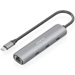 Hub USB Tipo-C Aisens ASUC-4P041-GR/ 3xUSB Tipo-C/ 1xRJ45/ Gris - PixelPlaza