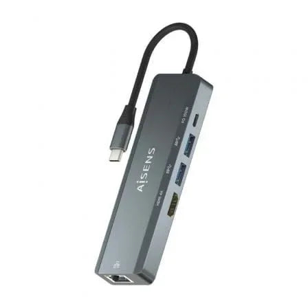 Docking USB Tipo-C Aisens ASUC-5P011-GR/ 1xHDMI 4K/ 2xUSB/ 1xRJ45/ 1xUSB Tipo-C/ 1xUSB Tipo-C PD/ Gris - PixelPlaza
