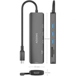 Docking USB Tipo-C Aisens ASUC-6P024-GR/ 1xHDMI 4K/ 3xUSB/ 1xLector Tarjetas/ Gris - PixelPlaza