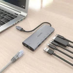 Docking USB Tipo-C Aisens ASUC-6P030-GR/ 1xHDMI 4K/ 1xUSB/ 2xUSB Tipo-C/ 1xRJ45/ 1xUSB Tipo-C PD/ Gris - PixelPlaza