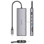 Docking USB Tipo-C Aisens ASUC-7P032-GR/ 1xHDMI 4K/ 1xUSB/ 2xUSB Tipo-C/ 1xRJ45/ 1xLector Tarjetas/ Gris - PixelPlaza