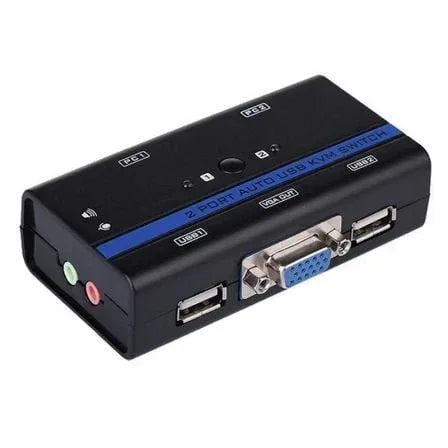 Conmutador KVM SVGA Aisens A111-0064/ 2PC con 1 sólo teclado y ratón - PixelPlaza